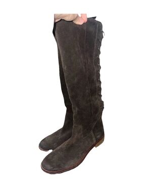 Sofft Women's Z70106 Dark Brown Suede Sharnell II Lace-Up Boot, Size 10M